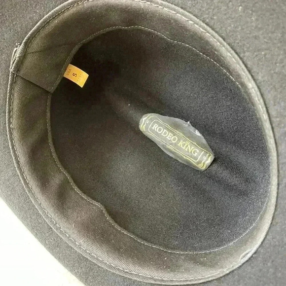 Rodeo King Adult Cowboy Hat Black Felt Beaver Western Hat Vintage Sz S 54-55 - Picture 7 of 12